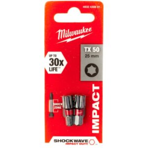 2-delni set vijačnih nastavkov TX50 25mm Milwaukee SHOCKWAVE 4932430891