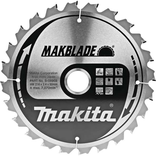 TCT MAK Blade žagin list 255 mm 48 zob za les Makita B-08888