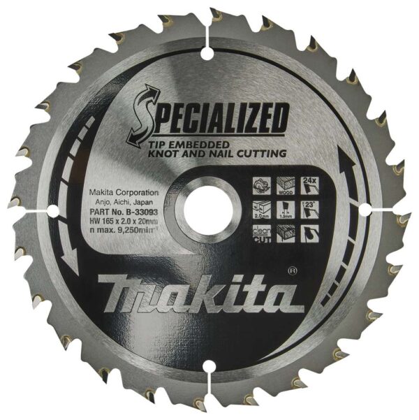 TCT Specialized žagin list za les 165 mm 24 zob Makita B-33093