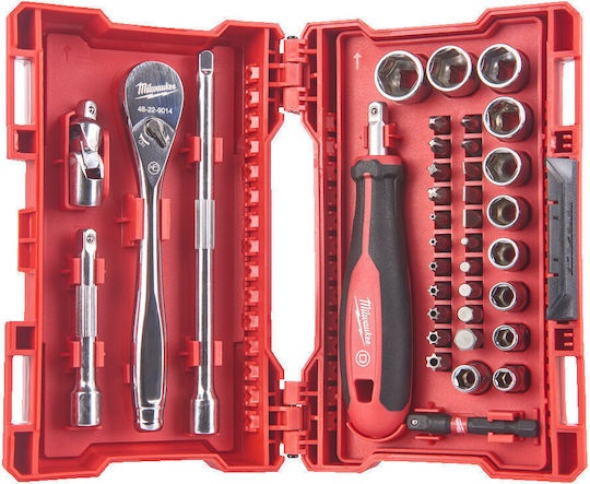 38-delni set vijačnih nastavkov in ključev 1/4" Milwaukee 4932498381