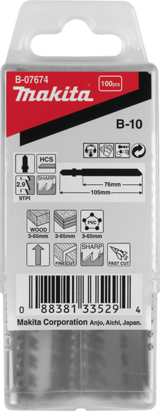 Žagini listi za vbodno žago B-10 HCS Makita B-07674 100 kos