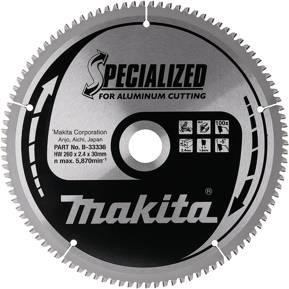 TCT Specialized žagin list za aluminij 260 mm (100 zob) 260x30x100Z Makita B-33336