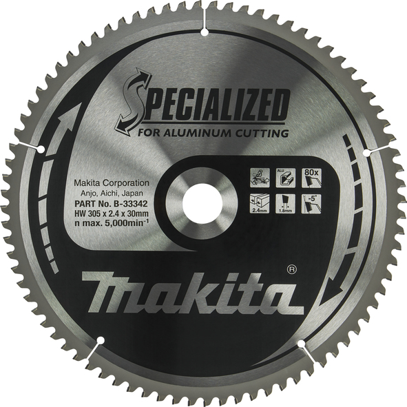 TCT Specialized žagin list za aluminij 305 mm (80 zob) 305x30x80Z Makita B-33342