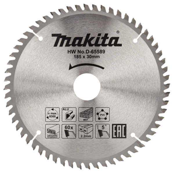 TCT žagin list večnamenski 185 mm (60 zob) 185x30x60Z Makita D-65589