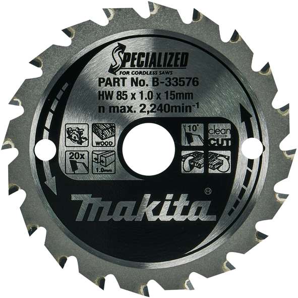 TCT žagin list za les 85 mm (16 zob) 85x15x16Z Makita B-33576