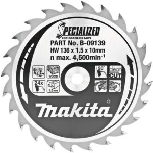 TCT Specialized žagin list za les 136 mm (24 zob) 136x10x24Z Makita B-09139