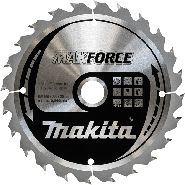 TCT MAKForce žagin list za les 160 mm (16 zob) 160x20x16Z Makita B-32091