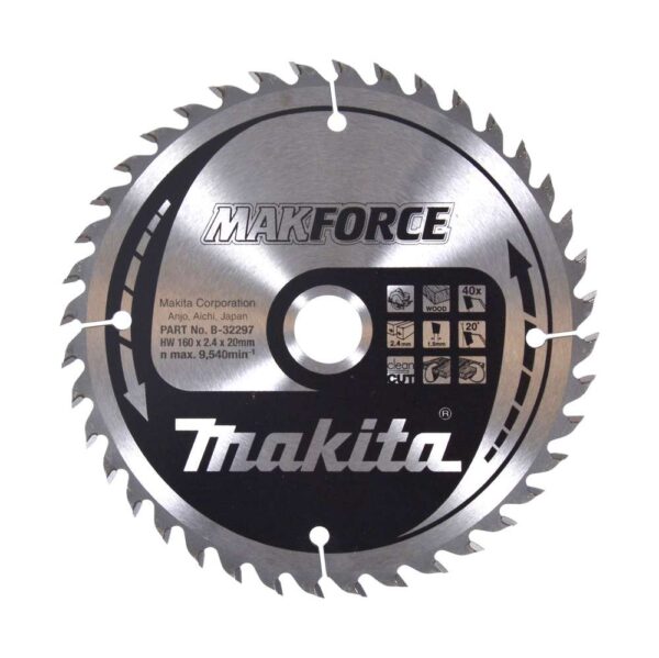 TCT MAKForce žagin list za les 160 mm (40 zob) 160x20x40Z Makita B-32297