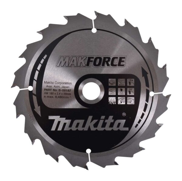 TCT MAKForce žagin list 180 mm (16 zob) 180x20x16 Makita B-08187