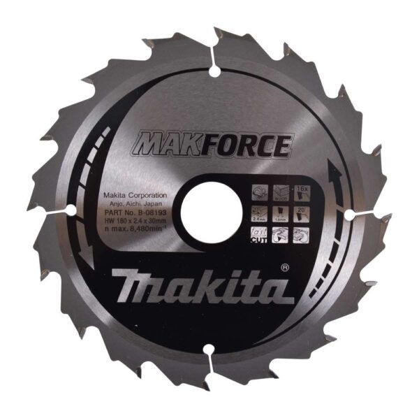 TCT MAKForce žagin list 180 mm (16 zob) 180x30x16 Makita B-08193