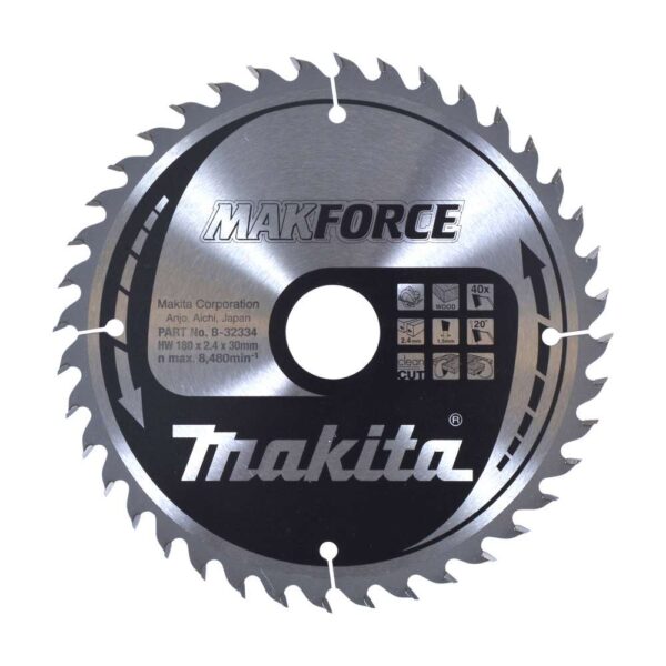 TCT MAKForce žagin list 180 mm (40 zob) 180x20x40 Makita B-32328