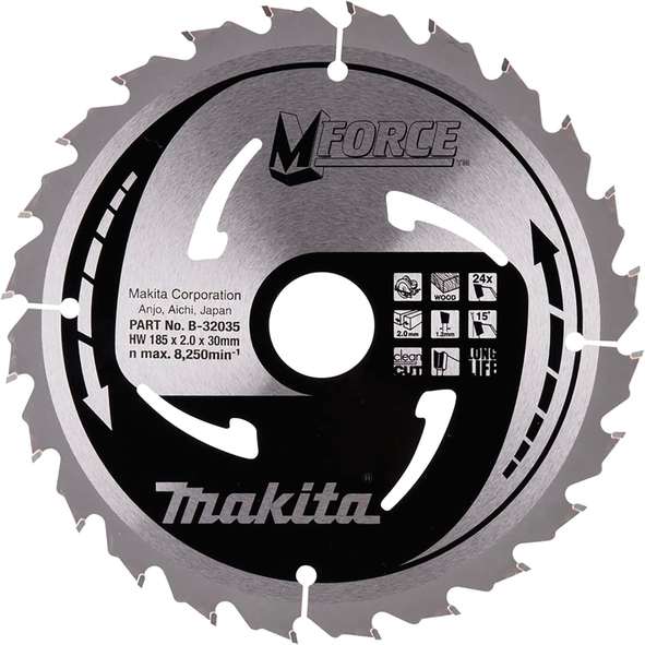 TCT M-force žagin list za les 185 mm (24 zob) 185x30x24 Makita B-32035