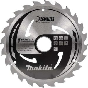TCT Efficut žagin list za lesne kompozite 185 mm (24 zob) Makita 185x30x24 E-12164