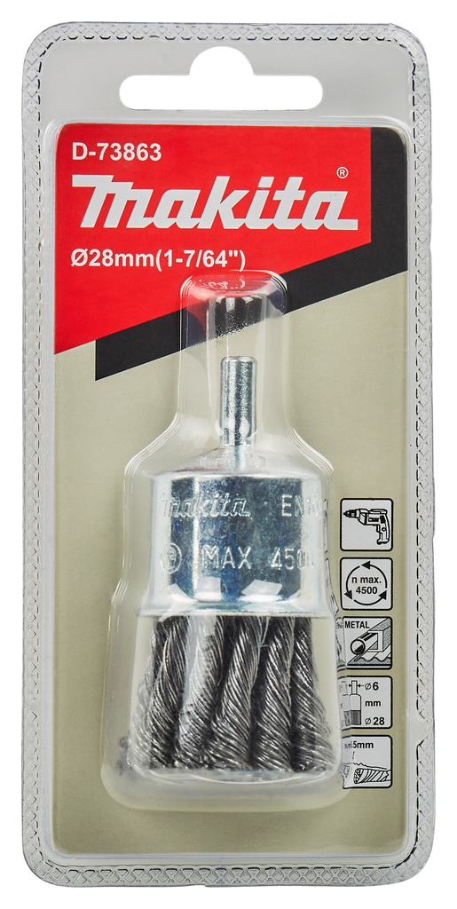Čopičasta žična krtača pletena žica 28 mm Makita D-73863
