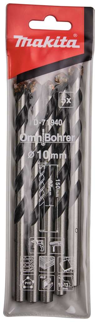 Večnamenski svedri 10x150 Makita 5 kom D-71940