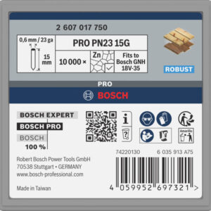 Zatič Bosch PRO PN23 G, 0,65/23 g, pocinkan, 15 mm, 10000 kosov 2607017750