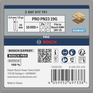 Zatič Bosch PRO PN23 G, 0,65/23 g, pocinkan, 19 mm, 10000 kosov 2607017751