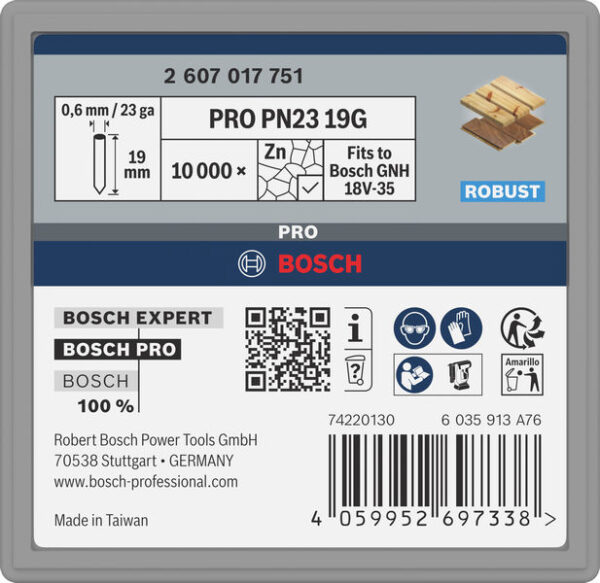 Zatič Bosch PRO PN23 G, 0,65/23 g, pocinkan, 19 mm, 10000 kosov 2607017751