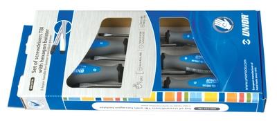 Garnitura izvijačev TBI s šestkotnim nastavkom v kartonu Unior 600CS5 614007