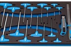 Garnitura izvijačev s T-ročajem, pil in noža v SOS vložku 964/34SOS Unior 621393