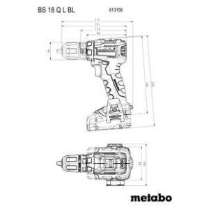 Akumulatorski vrtalni vijačnik Metabo BS 18 L BL Q SOLO 613156850