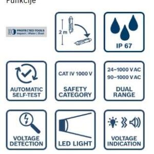 Brezkontaktni preizkuševalnik napetosti Bosch GVD 1000-17 0601077000