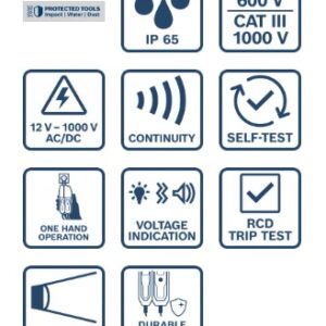 Preizkuševalnik napetosti Bosch GVT 1000-15 0601077800