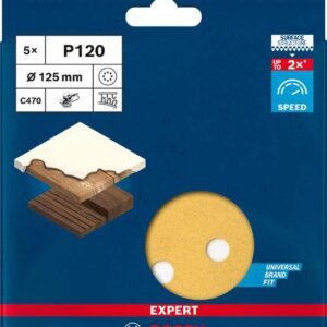 EXPERT brusni papir Bosch C470 za ekscentrične brusilnike 125 mm, G120 2608900807
