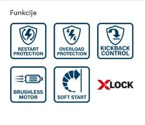 Kotni brusilnik s sistemom X-LOCK Bosch GWX 18V-8 06019N9102