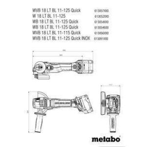Akumulatorski kotni brusilnik Metabo WVB 18 LT BL 11-125 Quick 613057840