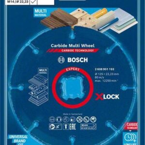 Rezalna plošča Bosch EXPERT Carbide Multi Wheel X-LOCK, 125 mm, 22,23 mm 2608901193