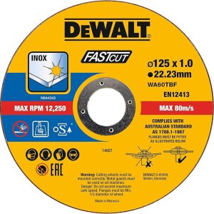 Rezalke Fast Cut za inox 125 x 1 mm – 100 kosov v vedru Dewalt DT20540