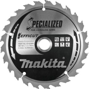 TCT Efficut žagin list Makita za les 165 mm B-62985