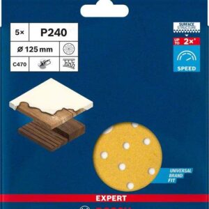 Expert brusni papir Bosch C470 za ekscentrične brusilnike 125mm, G240 2608901098