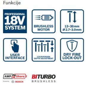 Akumulatorski žebljalnik za beton Bosch GNB 18V-38 06019L7002
