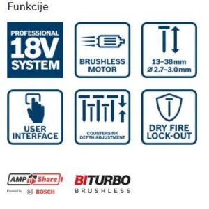 Akumulatorski žebljalnik za beton Bosch GNB 18V-38 06019L7001