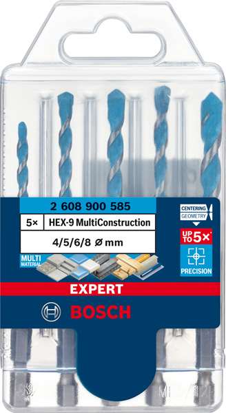 Komplet svedrov EXPERT HEX-9 Multi Construction, 5-delni Bosch 2608900585