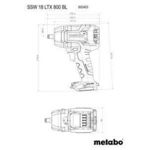Akumulatorski udarni vijačnik Metabo SSW 18 LTX 800 BL 602403840