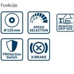 Kotni brusilnik s sistemom X-LOCK Bosch GWX 17-125 PSB 06017D3700