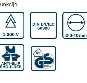 Univerzalne klešče za posnemanje kablov Bosch VDE 160 mm 1600A02NE7