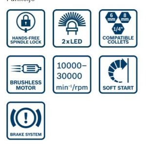 Akumulatorski robni rezkalnik Bosch GKF 18V-8 06016C2000