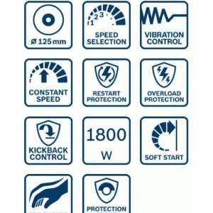Kotni brusilnik Bosch GWS 18-125 SL 06017A3200
