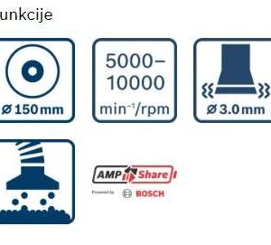 Akumulatorski ekscentrični brusilnik Bosch GEX 18V-150-3 0601372903