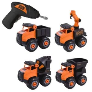 Set 4 razstavljivih vozil in baterijski vijačnik BLACK+DECKER 3+ STT014-S4-BD