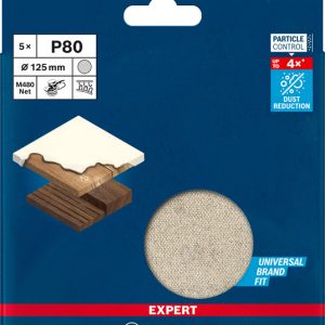 5-delni komplet brusnih mrež za ekscentrične brusilnike Bosch EXPERT M480, 125 mm, G 80 2608900671