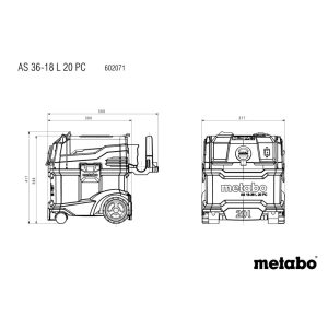 Akumulatorski sesalnik Metabo AS 36-18 L 20 PC 602071850