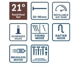 Akumulatorski žebljalnik za les Bosch EXPERT EXNH18V-90MR 06019R1302
