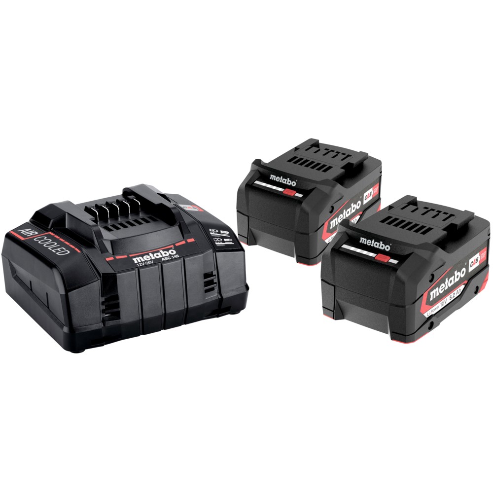 Osnovni set baterij in polnilnika Metabo 2 x 5.2 Ah 685051000
