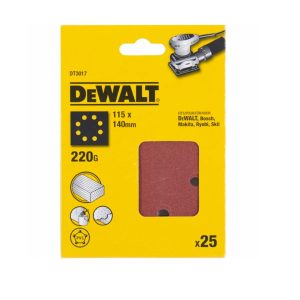 Brusni papir Dewalt 115 × 140 mm P220, 25 kosov DT3017