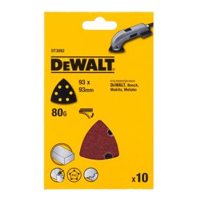 Brusni papir Dewalt 93 x 93 mm P80, 10 kosov DT3092
